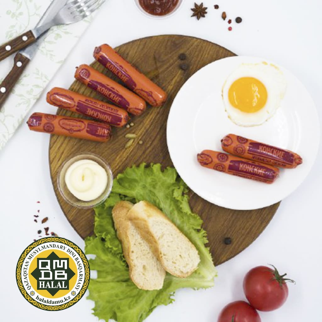 Сосиски Конские Первомайские Деликатесы, вареные, газ, 0,46кг, шт